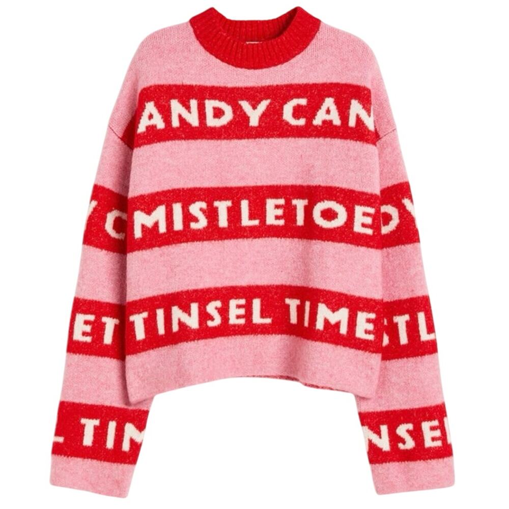 Pink and Red Striped Sweater